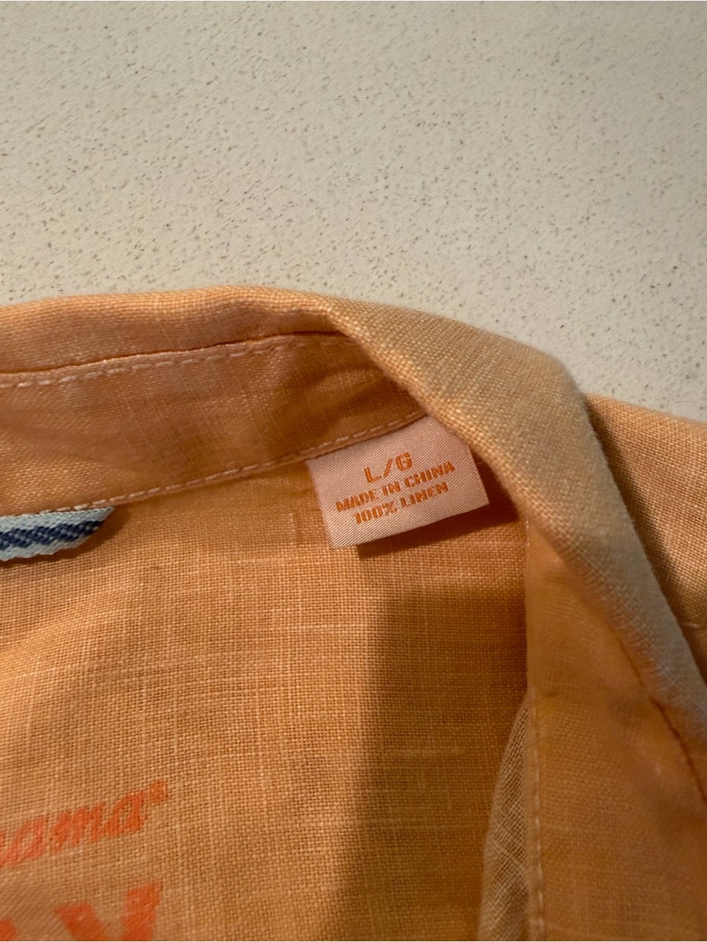 Tommy Bahama Shirt Mens Large 100% Linen Long Sleeve Peach Orange Beach Vacation - Picture 8 of 9